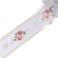 BENECREAT 3 Yars Nastro in pizzo floreale in cotone bianco con occhielli, 22 cm di larghezza, pizzo smerlato per cucito, abbigliamento, decorazione, decorazione della casa, artigianato fai da te