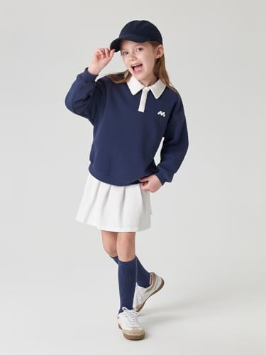marc & janie Boys Girls Preppy Style Polo Sweatshirts Kids Long Sleeve Loose Soft Tops 2402653
