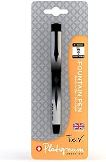 Platignum Tixx Black Fountain Pen [Pack of 1] 2000 Metre Writing Length [Ref: 50506]