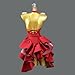 ZYDANC Professional Latin Competition Dancewear V-Neck Salsa Rumba Dance Dress Cha Cha Performance Dresses Strapless,Red,XS