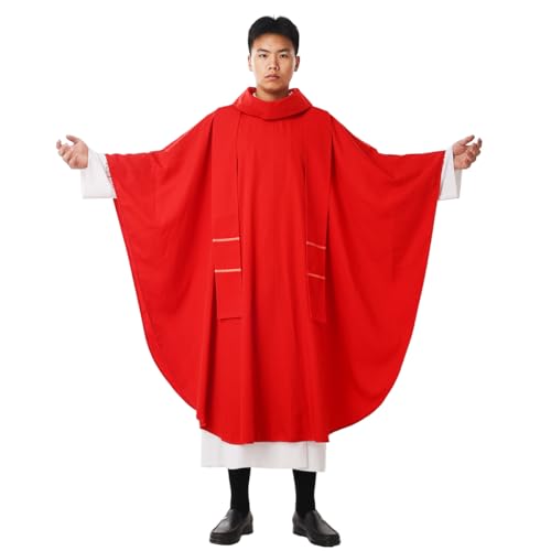 Chasuble des prêtres de l'église rouge en taille unique BLESSUME