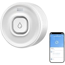 Wi-Fi Water Leak Detector 100dB Water Sensor Alarm for Basement, Adjustable Alarm and App Alerts, Flood Leakage Detection Devices for Pipe/Drain/Sink/Faucet