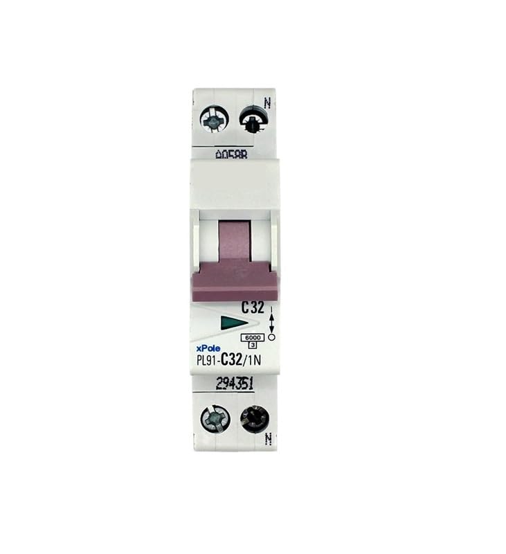 Disjoncteur PL91-C32/1N phase neutre courbe C pour circuit de cuisson 32A