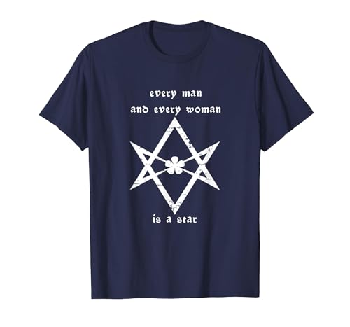 Image of Thelema Every Man Woman is a Star Crowley T-Shirt, Men, Navy Blue, Medium