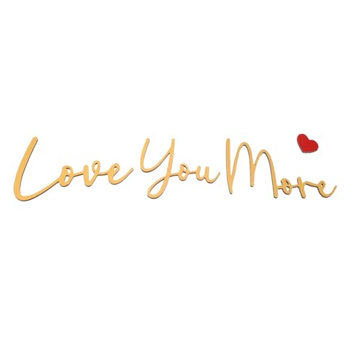 Image of PATIKIL Home Wall Decor Letter Signs, 3D Self-Adhesive Love You More with Love Boho Art Alphabet for Wall, Door, Living Room, Farmhouse DIY Home Decor, Gold