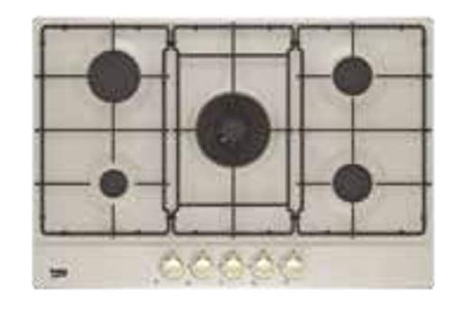 Piano Cottura A Gas 5 Fuochi Da 75 Cm Colore Avena Serie Classic