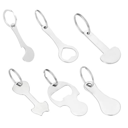 DHWEKU 6 Piezas Desbloqueo De Carro Metálico Chip Carrito Compras Extraíble Moneda para Carro Compra Llavero Herramienta Chip Chip Compras para Carritos De La Compra, Fichas Carritos, Artilugios