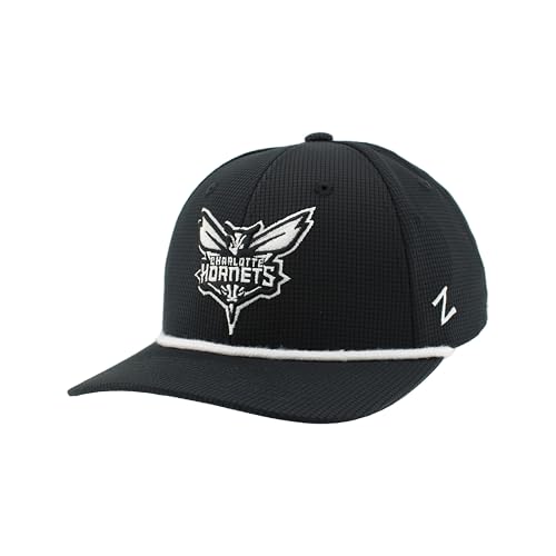 Charlotte Hornets NBA Officially Licensed Rope Hat Snapback Backspin Contrast Black