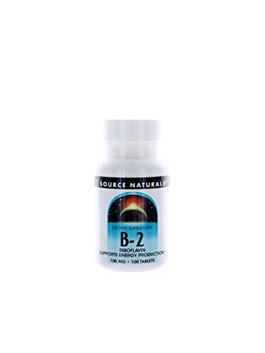 Source Naturals Vitamin B-2 Riboflavin 100mg, Supports Energy Production, 100 Tablets (Pack of 2)