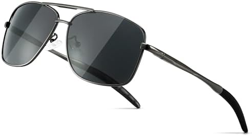 SUNGAIT Ultra Lightweight Rectangular Polarized Sunglasses Men UV400 Protection