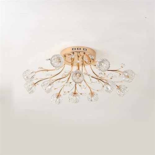 Zfwlkj kronleuchter Moderne Kristall Deckenleuchte Luxus Wohnzimmer Ausstellungshalle Deckenleuchte Einfache Schlafzimmer Deckenlicht Beleuchtung (Body Color : 12 Heads) Cover