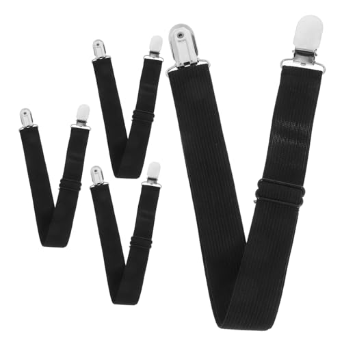 INOOMP 4pcs Adjustable Bed Sheet Clips Elastic Fasteners for All Mattress Grippers with Lock for Secure Sheet Holders Easy Setup Stretchable Straps Wide