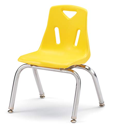 Image of Berries Jonti-Craft 8142JC1007 Stacking Chair with Chrome-Plated Legs, 12 inch Height, Yellow