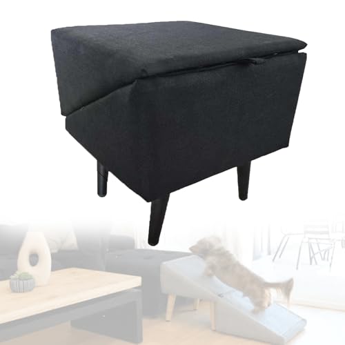 Rampa de madera 2 en 1 para perros con función de escalón, plegable, antideslizante, divisible, para perros mayores y heridos para subir a la cama o al sofá