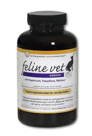 Feravet feline vet sedofer | 300 Kautabletten | Ergänzungsfuttermittel für Katzen | Zur Unterstützung bei Nervosität und Impulsivität | Mit Passiflora, Melisse und Hypericum Cover