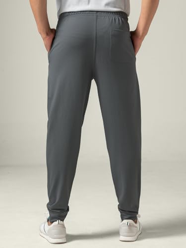 Image of DAMENSCH Men Mid Rise Regular Fit Cotton Blend Solid Moisture Wicking Antimicrobial Zipper Pocket Super Comfortable Baby Terry Lounge Joggers