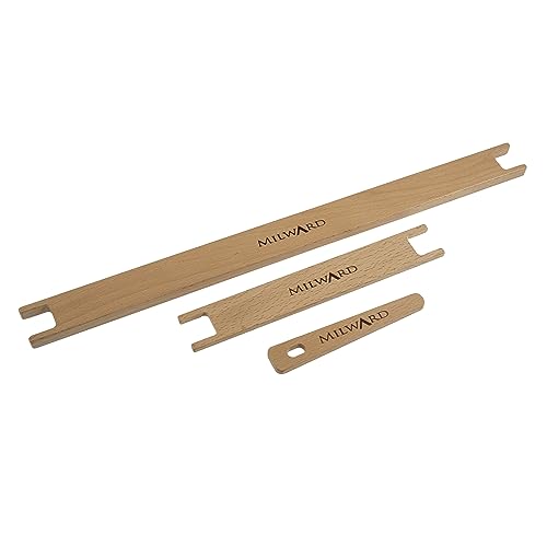 Milward Set di strumenti per telaio - Navetta da 40 cm, Navetta da 20 cm, Ago da 12 cm - Bastoncino in legno per arazzo per fai da te