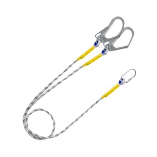 MERIGLARE Arnés de Seguridad Conector Cordón de Protección Contra Caídas para Escalada Árboles Y Construcción Material de Poliéster Y Acero Inoxidable Función a, 500 Cm