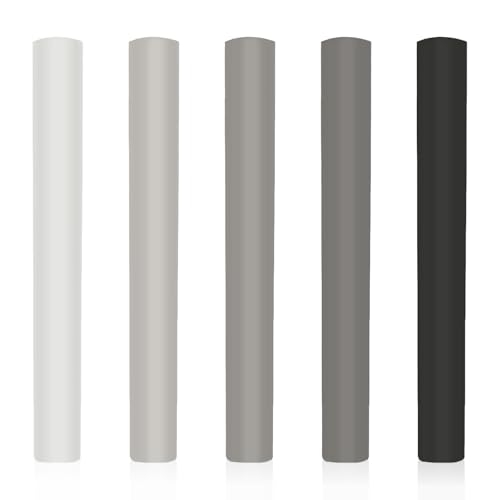 5 Stück Laminat Reparaturset Grau, Holzwachs Reparatur Set für Möbel und Boden, 5 Farben in Grautönen, Laminat Reparaturset mit Hartwachs Stäbchen