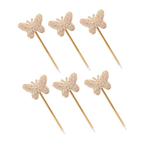 6 bolígrafos gel mariposa con brillo MAGICLULU