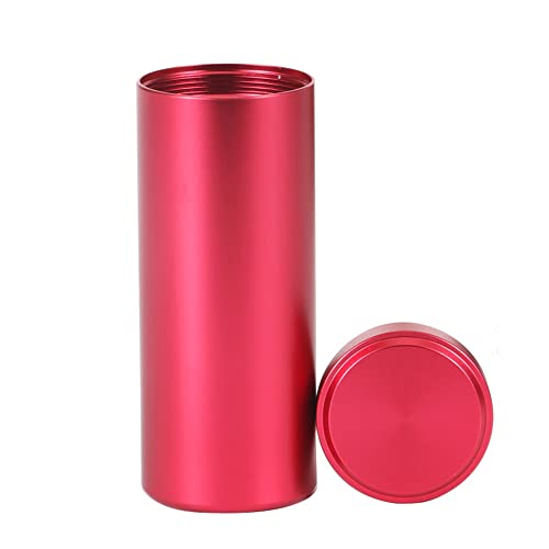 Gierzijia Boîtes à thé rondes en alliage d'aluminium de titane - Mini bocaux portables scellés pour café, thé, bonbons, thé en vrac (rouge, 120 ml) Cover