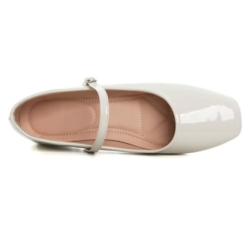 Image of LUXINYU Women's Slip on Flats,Classy Round Toe Solid Classic Mary Jane Ballet Dance Shoes Soft Comfortable PU Flat Shoes