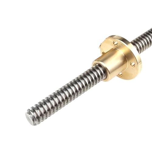 Metal Ball Screw nut 3D Printer T12 Lead Screw Length 100mm 200 300 400 450 500 600mm Picth 2mm Lead 14mm Trapezoidal Screw with Brass Nut(100mm)