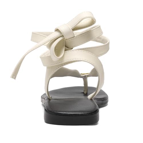 Image of Molozoey Strap Flip Flop Flat Sandals for Women with Metal Circular Ankle Strappy Ladies Fashion Cute Summer Thong Sandals Dressy.