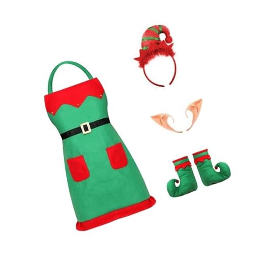 Costume d'elfe de Noël ajustable à robe tablier confortable