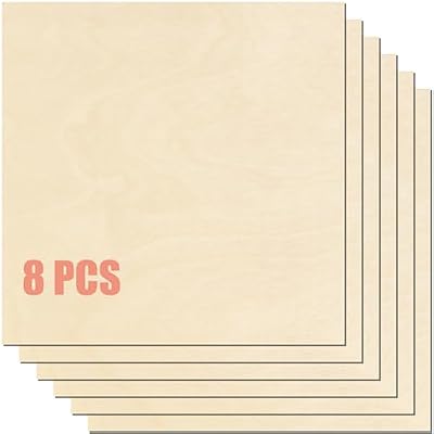 GSCIT Club 12"x 8" Birch Plywood 8pcs, 1/4" Plywood Sheets Birch Plywood Wood for Crafts, Thin Wood 6mm Plywood for Laser Cutting and Engraving, CNC Cutting, Painting, Fretwork
