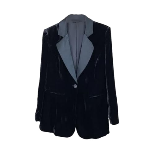 Blazer ample noir femme manches longues veste costume polaire S