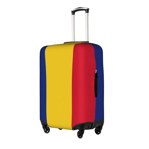 Flag Of Romania Print Travel Elastic Suitcase Luggage Baggage Cover Protector, Washable And Anti-Scratch2