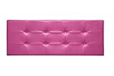 Fabricado en España Cabecero de Cama tapizado en Polipiel y con Botones de Cristal. Altura 55cm. Color Rosa. para Cama de 105 (Medidas 115x55x8) Pro Elite.