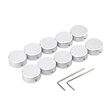 ギターエフェクトキャップ エフェクター フットスイッチハット レンチ2枚付け 10PCS/セットguitar effects pedal footswitch Hat (シルバー)