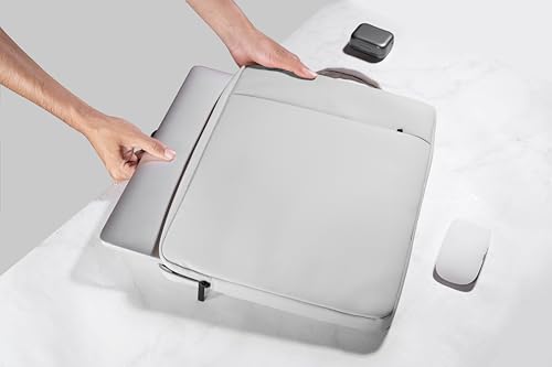 Image of RichAxis 13 inch Laptop Sleeve Cover Bag | Fits 12.5-13.3 inch Laptops & Tablet | Water-Resistant Fabric, Padded Interior | Ideal for Office, College & Travel (Light Grey, 13.3 Inch)