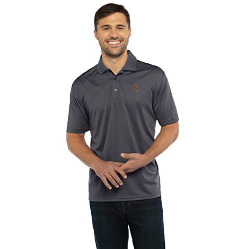 Vantage Apparel Grey Poly Polo, Wyoming Cowboys, XL