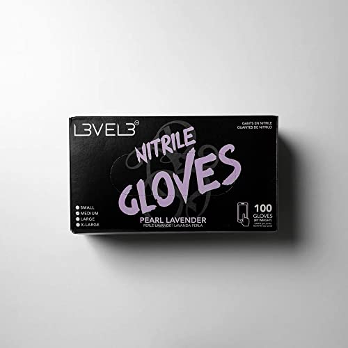 L3VEL3 Professional Nitrile Gloves Pearl Lavender - L