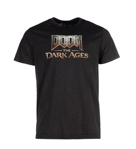T-Shirt Effet Usé Logo Taille S avec Imprimé Patiné Style Rock