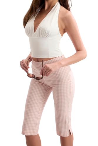 GUESS Womens Eco Marilyn Poplin Halter Neck Top, Pure White, Small