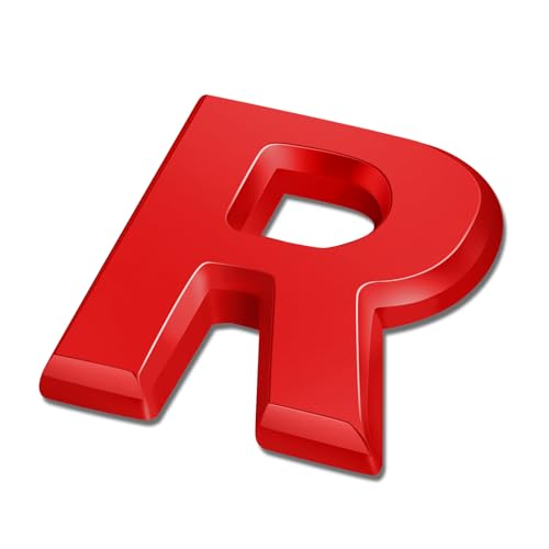 Image of DNA Motoring EM-L-LETTER-R-RD Red Letter Metal Decal Emblem Badge Sticker for Auto Car Truck Motorcycle Logo - R
