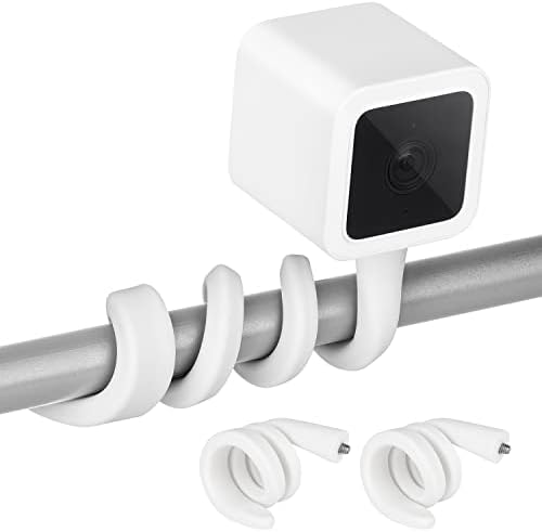 ALERTCAM 2Pack Twist Mount for All-New Wyze Cam V3, Wyze Cam Pan V3 & Wyze Cam Outdoor, Flexible Gooseneck Mounting Bracket to Attach Your Camera Anywhere with No Tools - White