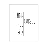 Non-branded artaslf Impression de Motivation Creative Decor - Think Outside The Box - Home Office Minimal Wall Art Canvas Painting Ideas for Classroom - 50x70cm sans Cadre