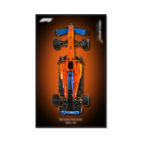 Joodyyoo Display Wall Board for Lego Technic McLaren F1 42141, Wall Art for Lego F1 Car Wall Mount, Gift Idea, Home Decor (No Car Included)