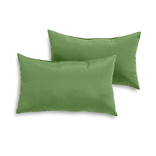South Pine Porch Outdoor 19x12-inch Rectangle Accent Pillow (Set of 2), Hunter Green