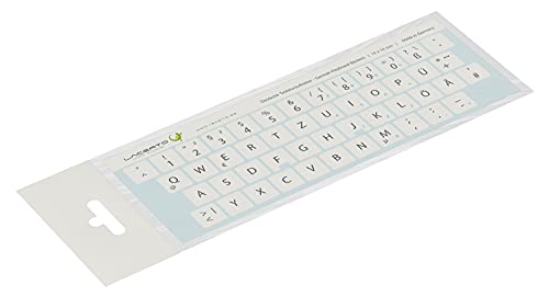Lacerto® | 14x14mm Deutsche Aufkleber für PC/Laptop & Notebook Tastaturen mit mattem kratzfestem Laminat, Germany Keyboard Stickers QWERTZ | Farbe: Weiß