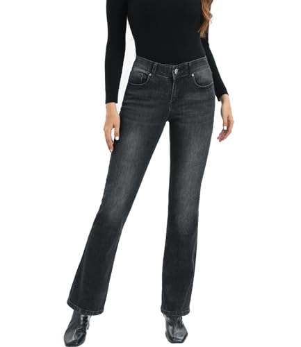 MetHera Women's Le Mel Classic Mid Rise Stretch Curvy Bootcut