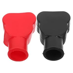 HYTROVE 2 Stück Batteriepol Abdeckungen mit Schutzfunktion und Isolierhülsen für Auto und Bootbatterien zur Vermeidung von Kurzschlüssen