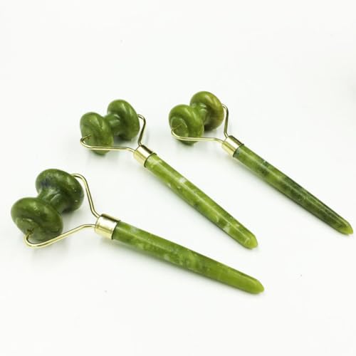 DIYEAH Rodillo de Jade Natural Doble Cabezal para Masaje Facial, Herramienta de Masaje Cuidado Piel, Portátil y Ligero, Adecuado para Rejuvenecer y Tonificar el Rostro - imagen 4