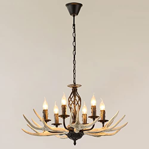 Lustre bougie style rétro américain à 8 bras pour salon et salle à manger d'ambiance rétro