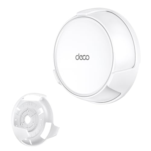 Wall Mount Holder for TP-Link Deco BE23/BE25/BE3600/BE5000 WiFi 7 Mesh Wi-Fi System – Space-Saving Bracket with Hidden Cable Management, Secure & Stylish Design for Home and Office(White, 1-Pack)